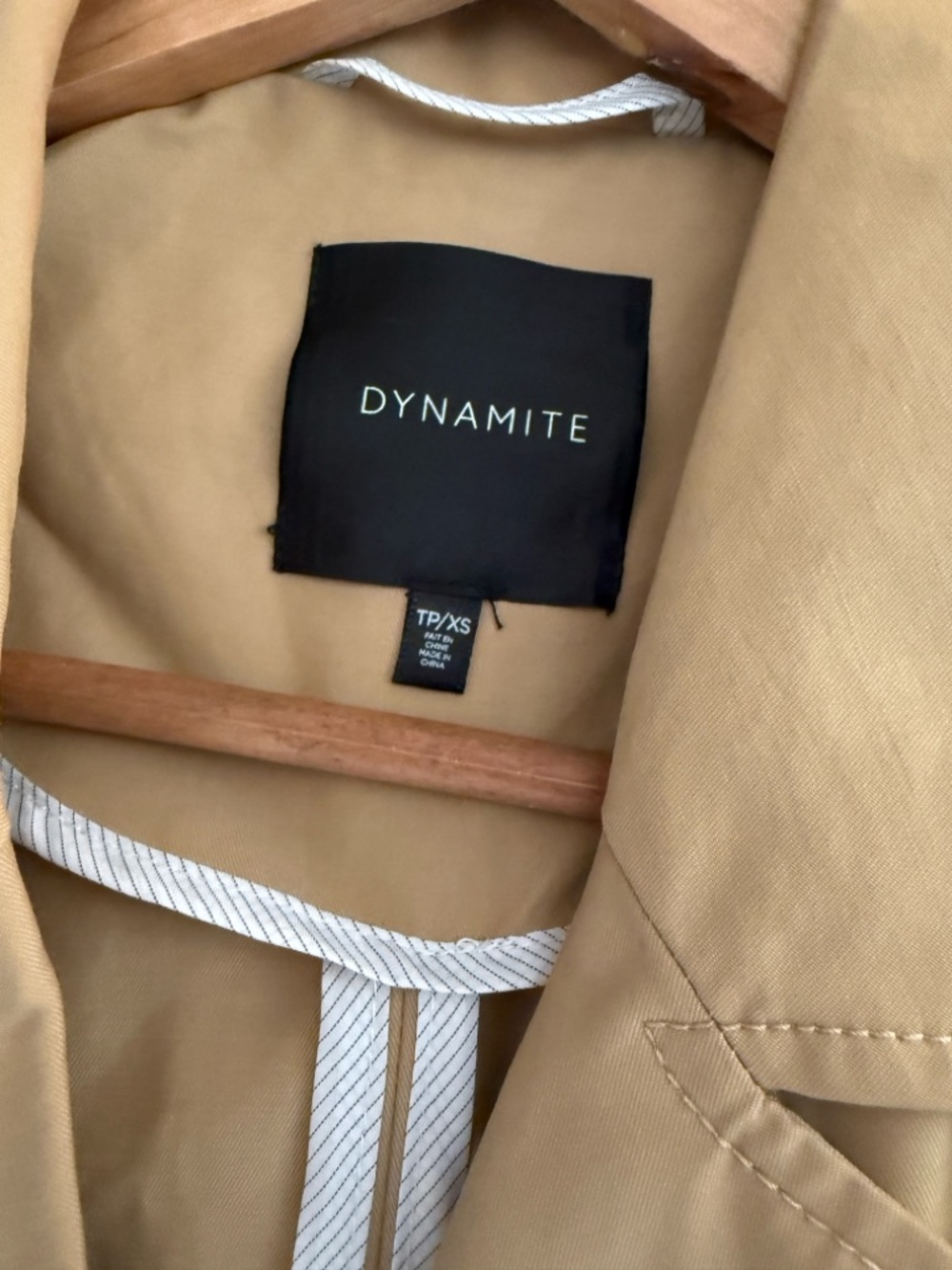 Dynamite Beige Trench Coat with Belt - Picture 3 of 5